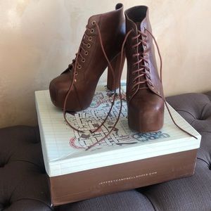Jeffrey Campbell Lita brown booties. Size 8.5